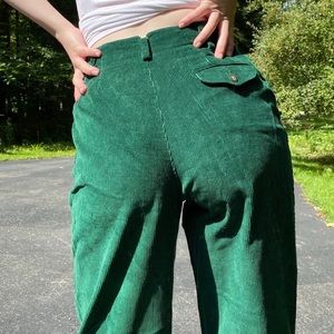 Vintage Kelly Green Corduroy High Waisted Pants
